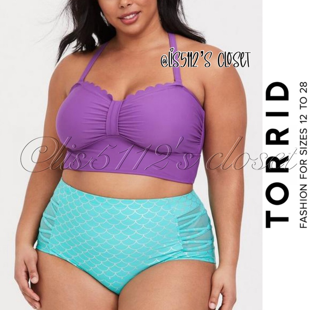 Torrid Her Universe Disney Ariel The Little Mermaid Swimsuit Bikini SET 2X 18 20